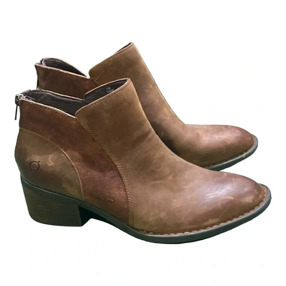 Shoes | Born Ankle Boots Taupe Distressed Tan Size 11 | Poshmark display picture 1